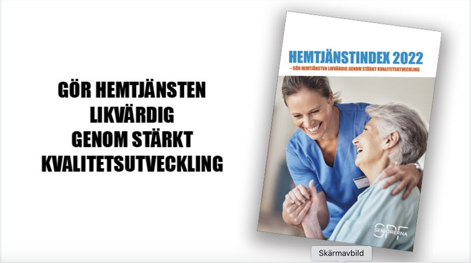 Nationell rapport: Hemtjänstens kvalitet beror på var du bor